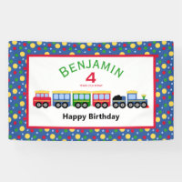 Bleu Train Engine et Charbon Voiture Anniversaire