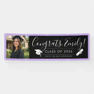 Banderoles BLK & PURPLE 2026 | Graduation Banner with Photo