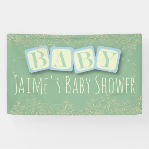 Banderoles Blocs Bébé Mignons Fête de Naissance Garçon