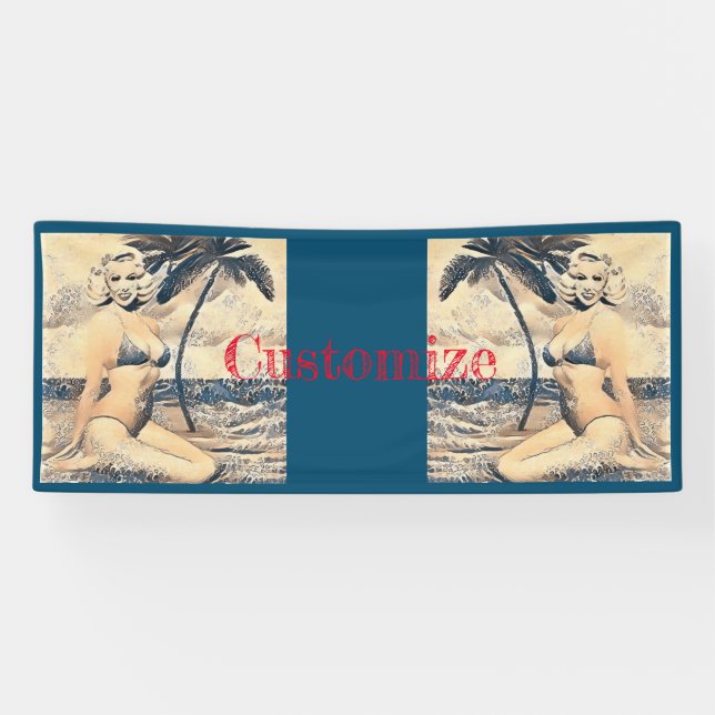 Banderoles Blonde Kneeling Modèle de bikini Thunder_Cove (Horizontal)