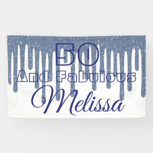 Banderoles Blue 50 Et Fabuleux Anniversaire