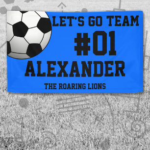 Banderoles Blue Black Soccer Team Spirit