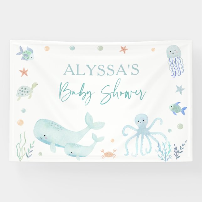 Banderoles Blue Boy Under the Sea Baby shower (Horizontal)