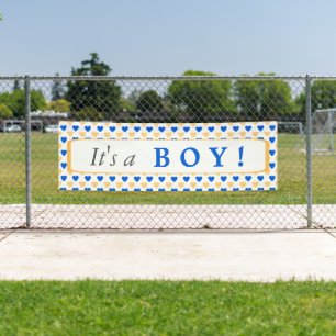 Banderoles Blue Hearts Motif C'est un garçon