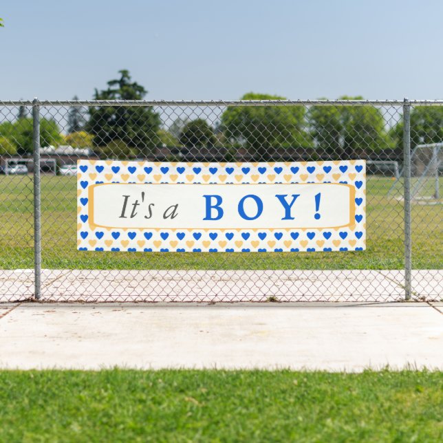 Banderoles Blue Hearts Motif C'est un garçon (En situation)