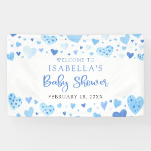 Banderoles Blue Hearts Valentine Sweetheart Baby shower
