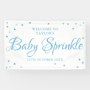 Banderoles Blue Love Hearts Baby Sprinkle / Showcase Welcome