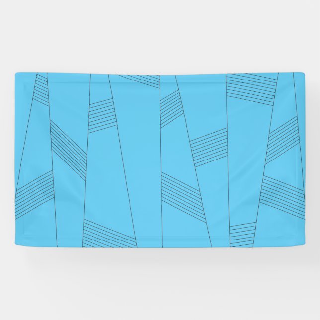 Banderoles Blue, simple, elegant, abstract line pattern (Horizontal)