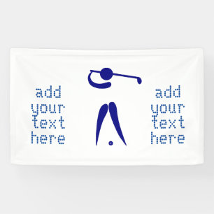 Banderoles Blue White Golf Player Style Custom Sports Bannièr