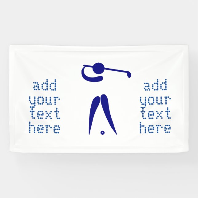 Banderoles Blue White Golf Player Style Custom Sports Bannièr (Horizontal)