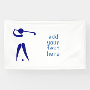 Banderoles Blue White Golf Player Style Custom Sports Bannièr