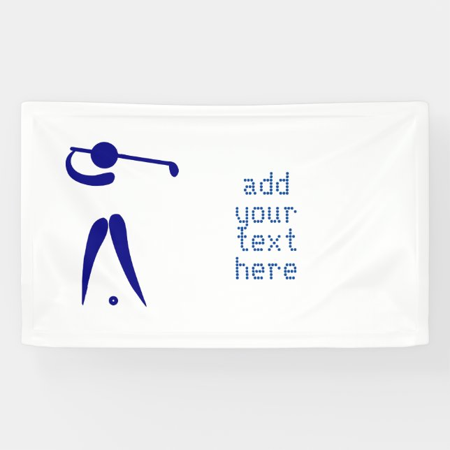Banderoles Blue White Golf Player Style Custom Sports Bannièr (Horizontal)