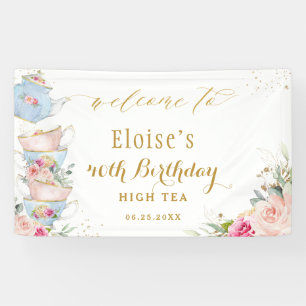 Banderoles Blush Floral Tea Party Baby shower nuptiale Contex
