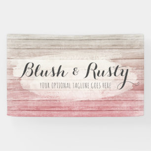 Banderoles Blush Rose Ombré Bois Rustique Chic Cottage Campag