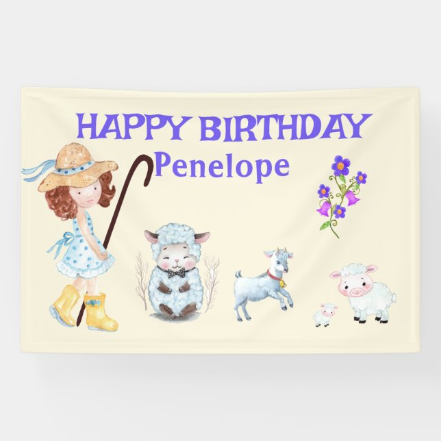 Banderoles BO PEEP NURSERY RHYME Mot Cloud Nom Collage (Horizontal)