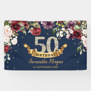 Banderoles Bohème bohème bordeaux rose vif fête d'anniversair