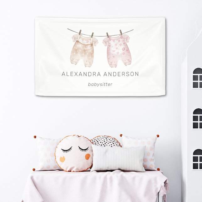 Banderoles Boho Baby Clothing Watercolor Babysitter Promo (Boho Baby Clothing Watercolor Babysitter Promo Banner)