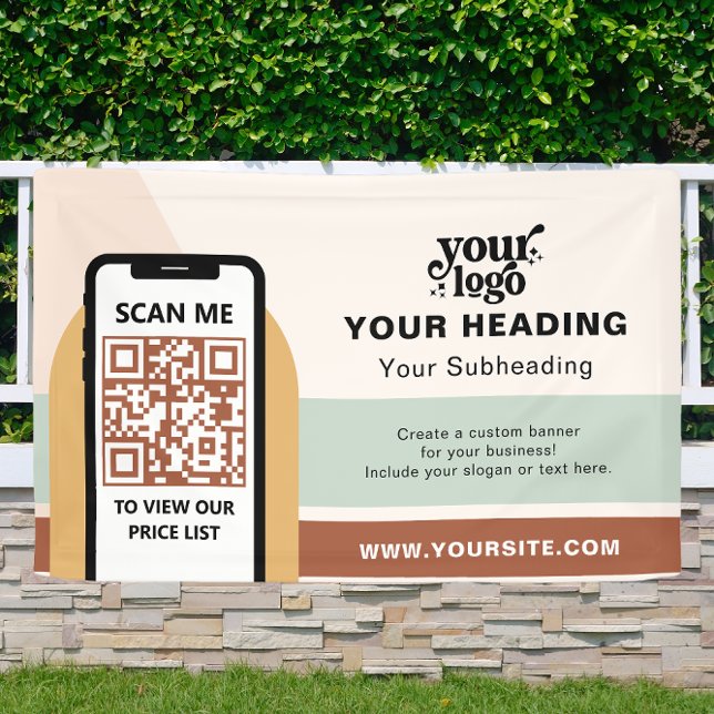 Banderoles Boho Branding Professional Publicité QR Code (Créateur téléchargé)