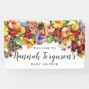 Banderoles Boho Butterfly Floral Baby shower Bienvenue