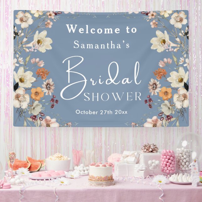 Banderoles Boho Fleur de Sauvage Rustique Lavande Mariage (Fête)