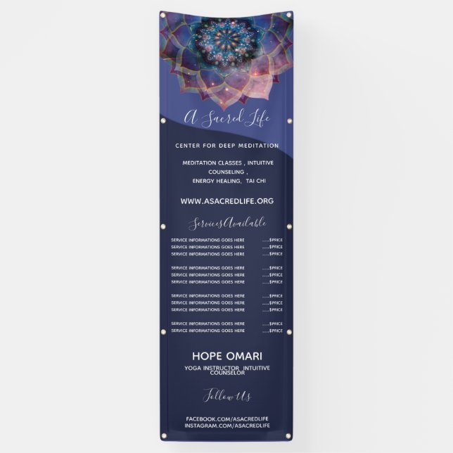 Banderoles Boho Nebula Bloom | Conception de Mandala (Vertical)