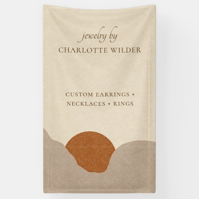 Banderoles Boho Terracotta Sable Bijoux artisanaux Abstraits (Vertical)