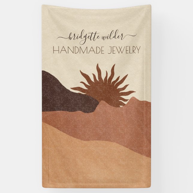 Banderoles Boho Terracotta Sable Soleil Bijoux artisanal (Vertical)