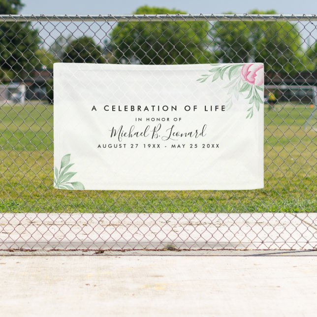 Banderoles Boho Watercolor Eucalyptus funérailles Memorial (En situation)