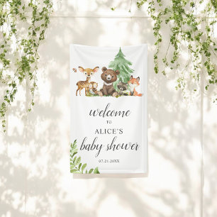 Banderoles Boho Woodland Animaux Bienvenue Baby shower Banniè