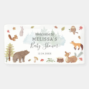 Banderoles Bois Animaux Baby shower verdoyant Bienvenue