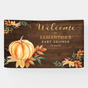 Banderoles Bois Citrouille aquarelle Baby shower Automne Accu