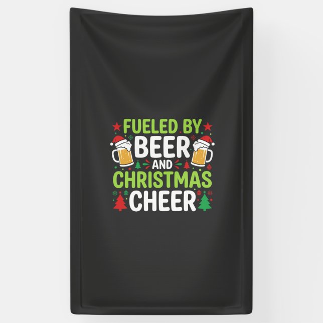 Banderoles Boisson de Noël Bière Vectorielle de Fête (Vertical)