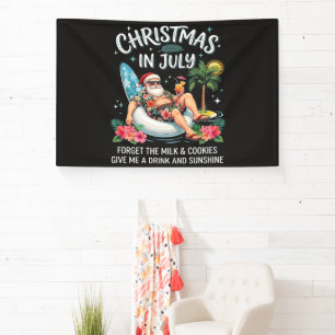Banderoles Boisson de vacances de Noël en juillet de Santa