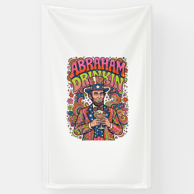 Banderoles Boisson rétro patriotique Abraham (Vertical)