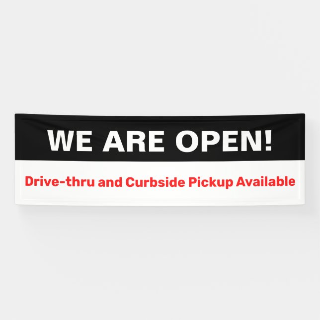 Banderoles Bold Nous sommes Open Drive Through Curbside Pick- (Horizontal)