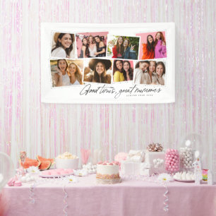 Banderoles Bon temps grands souvenirs fun photo collage poste