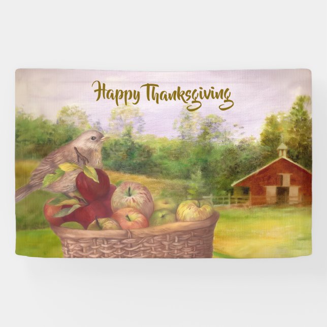 Banderoles Bon thanksgiving Apple Harvest personnalisé (Horizontal)