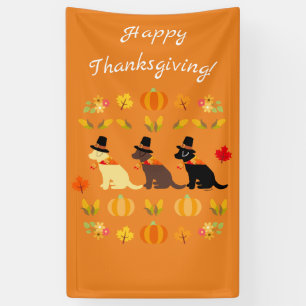 Banderoles Bon thanksgiving Labrador Silhouette Orange