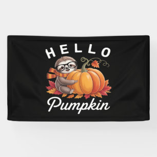 Banderoles Bonjour Citrouille - Jolie Automne Sloth Feuilles