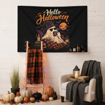 Bonjour Halloween Gentil Fantôme Buvant du Café