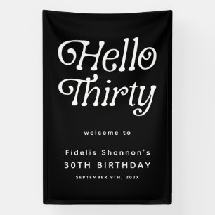 Banderoles Bonjour Trente Retro 30e anniversaire Bienvenue