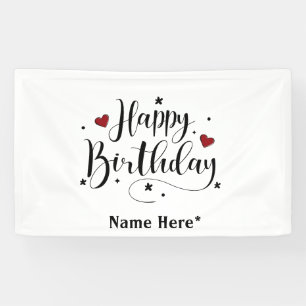 Banderoles Bonne Anniversaire Minimaliste Typographie Calligr