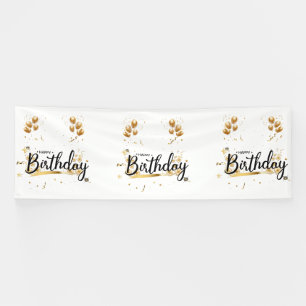 Banderoles Bonne Anniversaire Or 4x12 Vinyl Banner