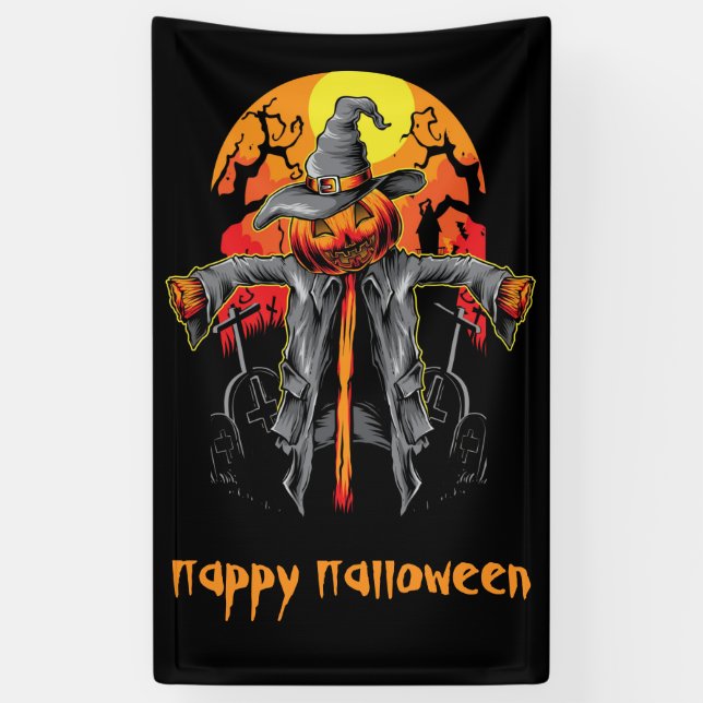 Banderoles Bonne Halloween Scarecrow (Vertical)