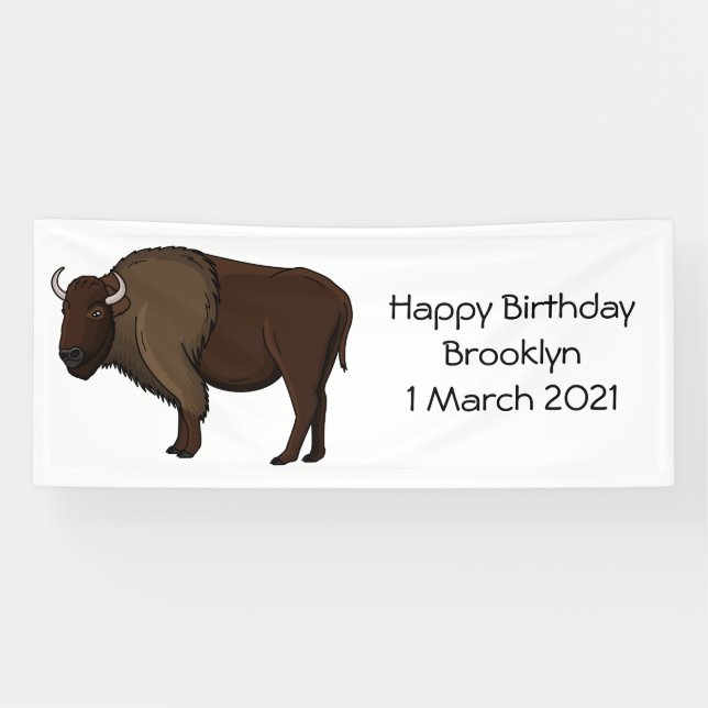 Banderoles Bonne illustration de bison américain (Horizontal)