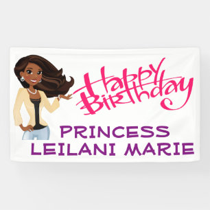 Banderoles Bonne princesse d'anniversaire