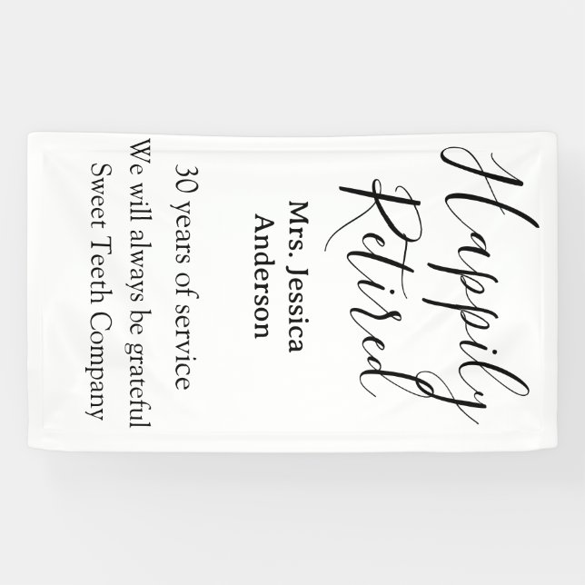 Banderoles Bonne retraite ajouter le nom années de service à  (Horizontal)