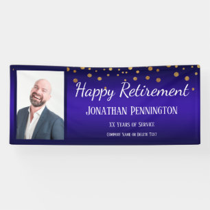 Banderoles Bonne retraite avec Gold Confetti One Photo