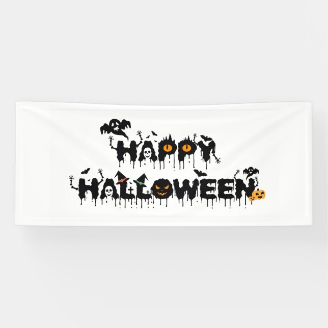 Banderoles Bonne typographie d'Halloween (Horizontal)