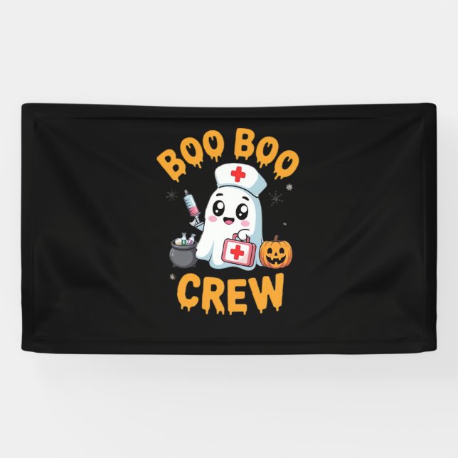Banderoles Boo Boo Crew Nurse Cute Ghost Halloween Nurse Es (Horizontal)